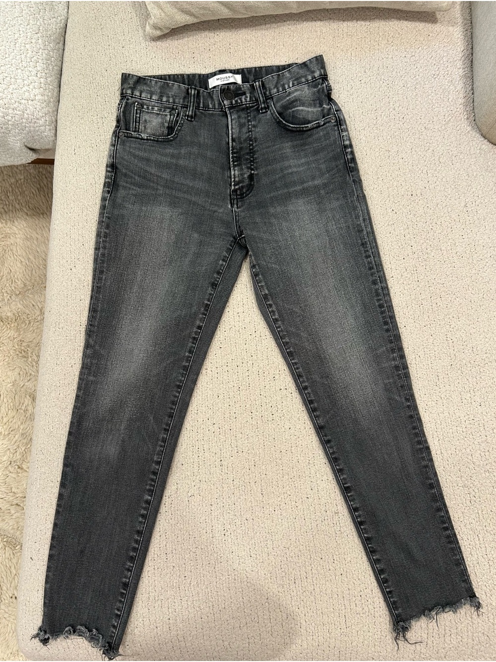 Moussy Vintage High Rise Skinny Jeans Gray Wash Size 26